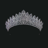 Royal Plated Zircon Crystal Wedding Silver Tiara Crown