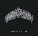 Royal Plated Zircon Crystal Wedding Silver Tiara Crown