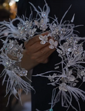 17406 feather zircon brides headbands