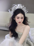 17406 feather zircon brides headbands