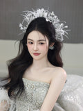 17406 feather zircon brides headbands