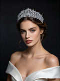 European Zircon Crystal Wedding Tiaras Crown Headpiece