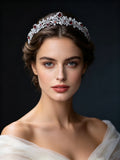 Cute Burgundy CZ Zircon Crystals Wedding Tiaras Headpices