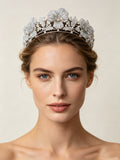 Vintage oversize wedding tiara crown asl-0394