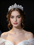 Baroque Pearls&Crystals Wedding Crown Headpieces 18125