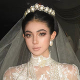 Romantic wedding headpiece with earring 18617