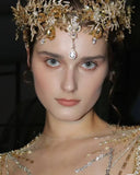 Baroque gold crystal brides Tiaras crown 17977