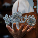 Vintage oversize wedding tiara crown 0394
