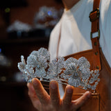 Vintage oversize wedding tiara crown 0394