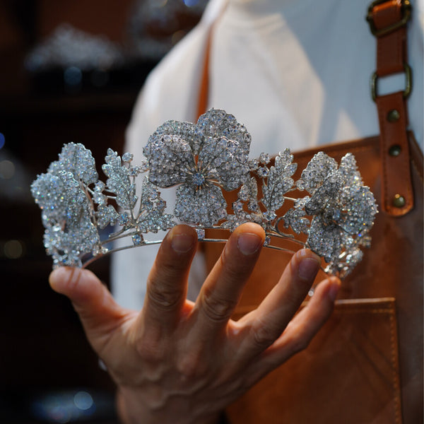 Vintage oversize wedding tiara crown 0394