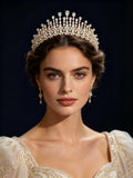 Oversize Cubic Zircon Brides Crowns Tiaras Wedding Headpieces Hair Accessories TR0475