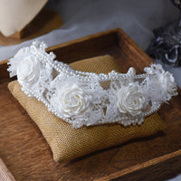 Romantic Beige Lace& Flower Wedding Headbands