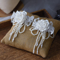 Romantic Beige Lace& Flower Wedding Headbands