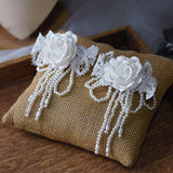 Romantic Beige Lace& Flower Wedding Headbands