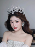 Baroque Oversize Zircon Crystal Wedding Tiaras Headpieces