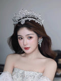 Baroque Oversize Zircon Crystal Wedding Tiaras Headpieces