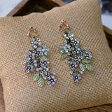Korean Baroque Leaves Brides Headbands Barrettes with Earring