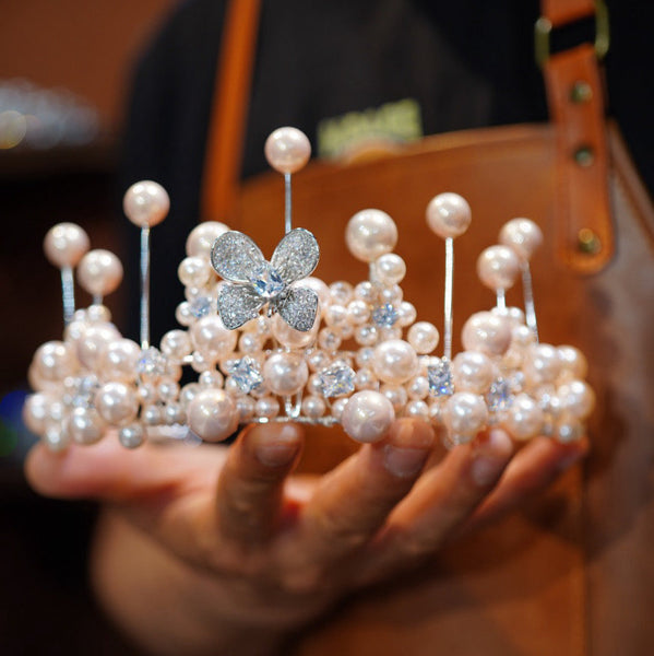 ST1-17305 Handmade Nuture Pearls Brides Crowns