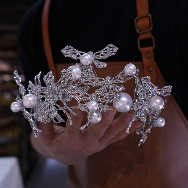 ST1-17482 European Zircon&Pearls Wedding Tiaras Crowns