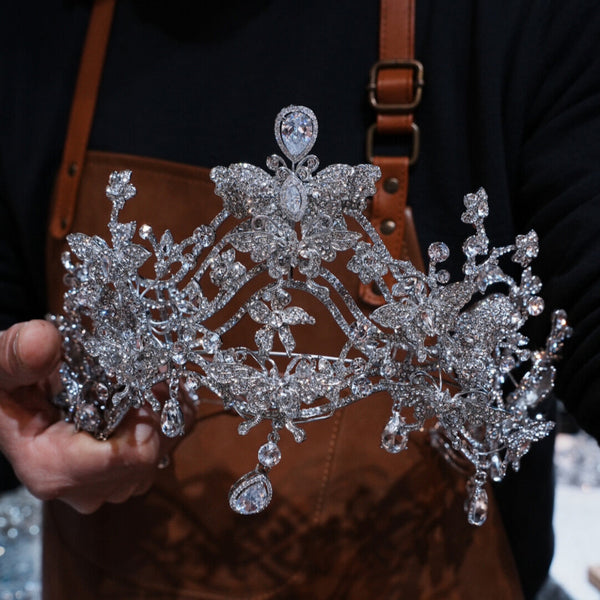 T1-17528 Brides Oversize Zircons Tiaras Headpieces