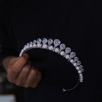 17942 Korean Pearls&Crystal Wedding Tiaras Headpieces