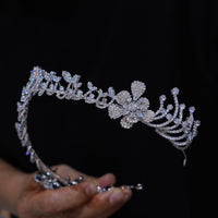 Pretty Silver Zircon Bridal Crowns Tiaras ASL-0285
