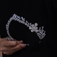 Pretty Silver Zircon Bridal Crowns Tiaras ASL-0285