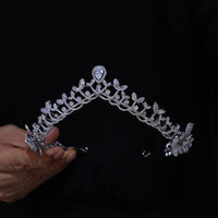 Pretty Silver Zircon Bridal Crowns Tiaras ASL-0285