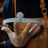 Elegant Pearls Crystals Wedding Crown Headpieces asl-0289
