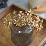 Royal Gold flower wedding tiara at-3750