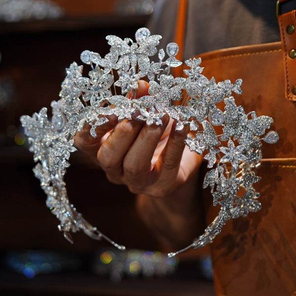 st1-17256 Oversize Zircon Wedding Tiaras Crowns