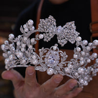 st1-17508 Wedding Pearls&Zircon Tiaras Headpieces