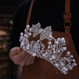 st1-17508 Wedding Pearls&Zircon Tiaras Headpieces