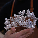 st1-17508 Wedding Pearls&Zircon Tiaras Headpieces