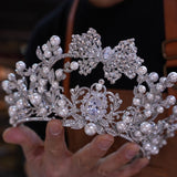 st1-17508 Wedding Pearls&Zircon Tiaras Headpieces