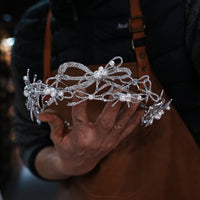 ST1-17518 Irregular Pearls&Zircon Wedding Tiaras Headpieces