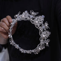 st1-17523 Luxurious Round Zircon Wedding Tiaras Headpieces