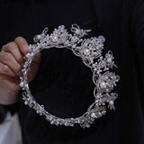 st1-17523 Luxurious Round Zircon Wedding Tiaras Headpieces