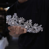 st1-17523 Luxurious Round Zircon Wedding Tiaras Headpieces