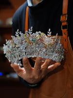 st1-17536 Gorgeous Colors Zircon Brides Tiara Headpieces