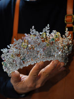 st1-17536 Gorgeous Colors Zircon Brides Tiara Headpieces