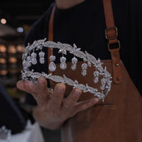 st1-17585 Sparkle Zircon Wedding Tiaras Headpieces