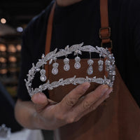 st1-17585 Sparkle Zircon Wedding Tiaras Headpieces