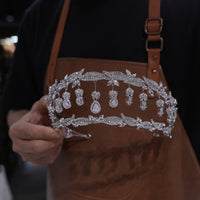 st1-17585 Sparkle Zircon Wedding Tiaras Headpieces