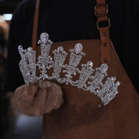 st1-17586 Sparkle Zircon Wedding Tiaras Headpieces