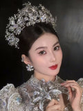 ST1-17596 Oversize Pearls&Zircon Wedding Tiaras Headpieces