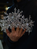 ST1-17596 Oversize Pearls&Zircon Wedding Tiaras Headpieces