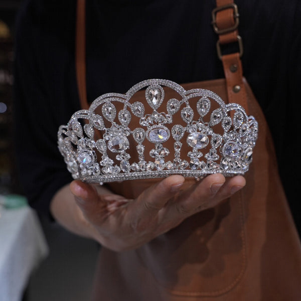 ST1-17623 Oversize Pearls&Zircon Wedding Tiaras Headpieces