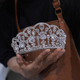 ST1-17623 Oversize Pearls&Zircon Wedding Tiaras Headpieces