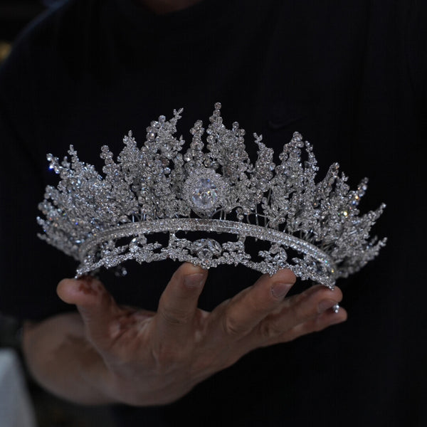 st1-17646 Oversize Euroepan Zircon Wedding Tiaras Crowns